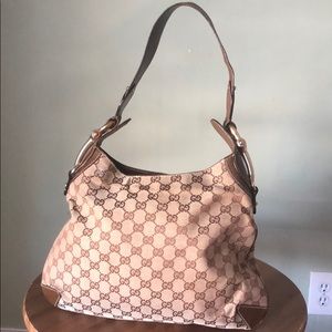 GG supreme brown hobo shoulder bag
